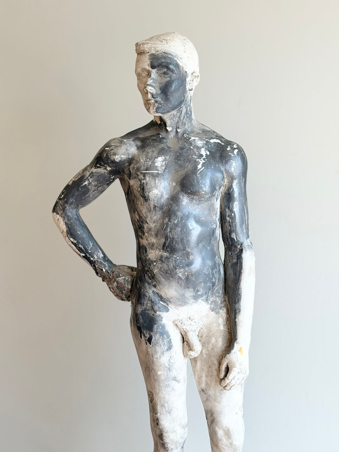 Artist’s Studio Plaster Figure of a Standing Male Nude, 20th Century