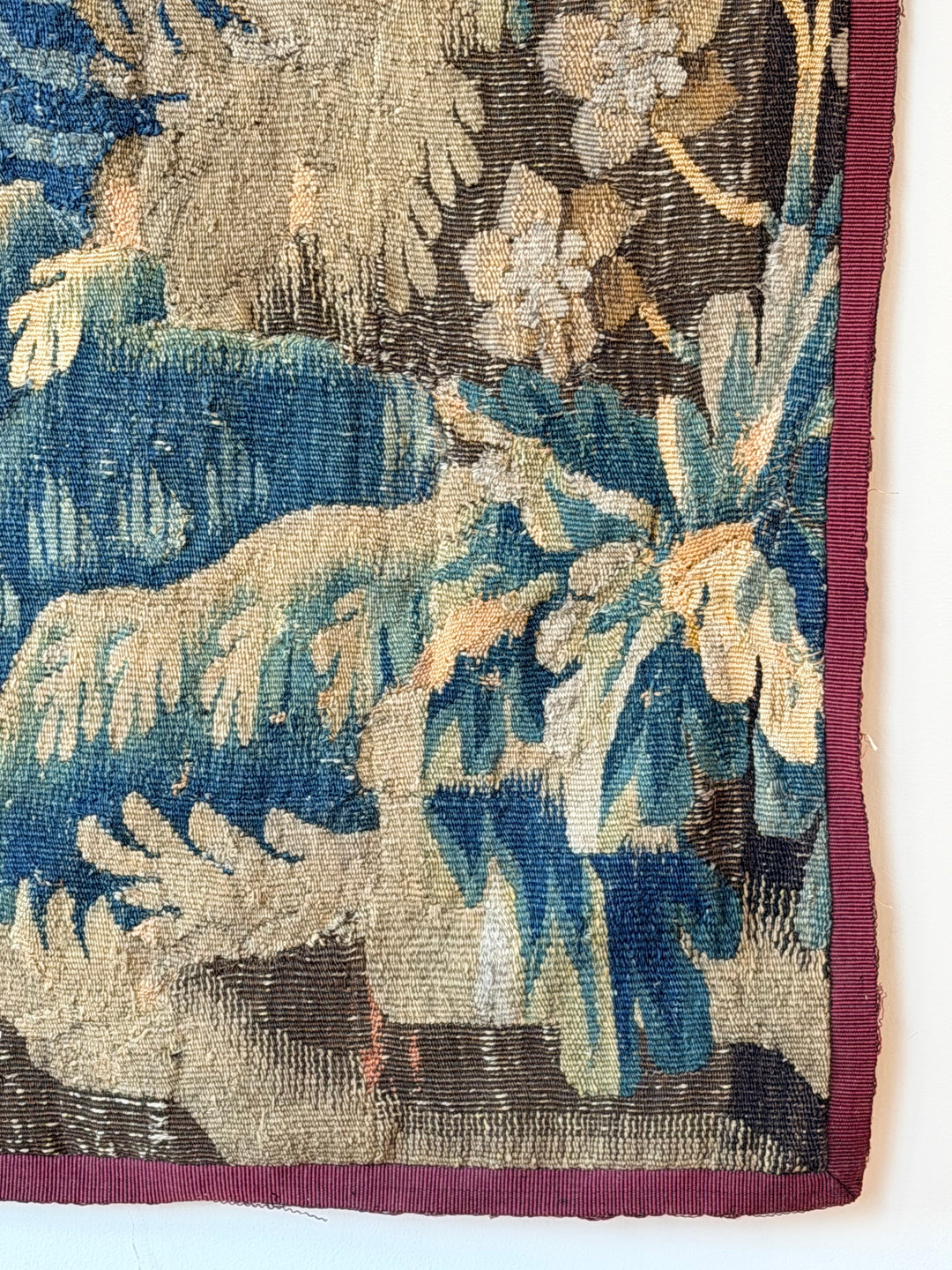 17th-Century Flemish Verdure Tapestry Fragment