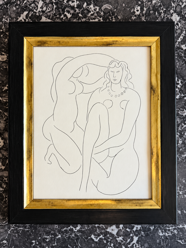 Henri Matisse Poésies Two Figures plate from 1970, featuring abstract two-figure artwork in vibrant colors.