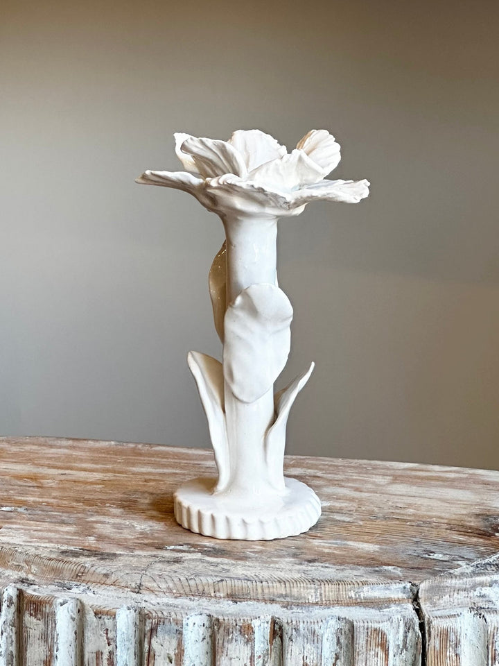 Sculpted Flower Candle Holder