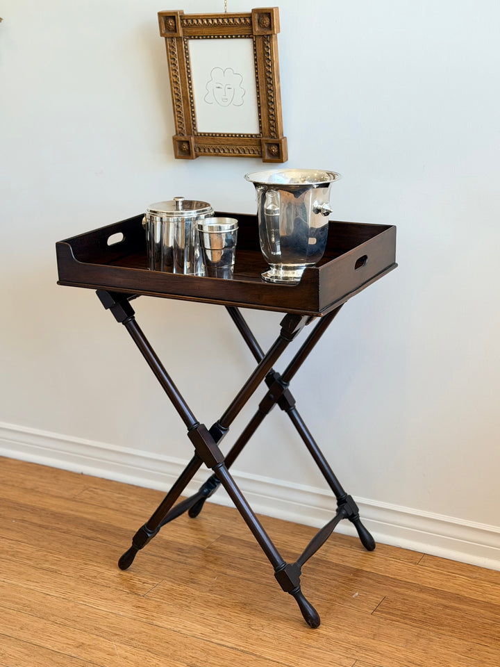 English Mahogany Butler’s Tray on Folding Stand