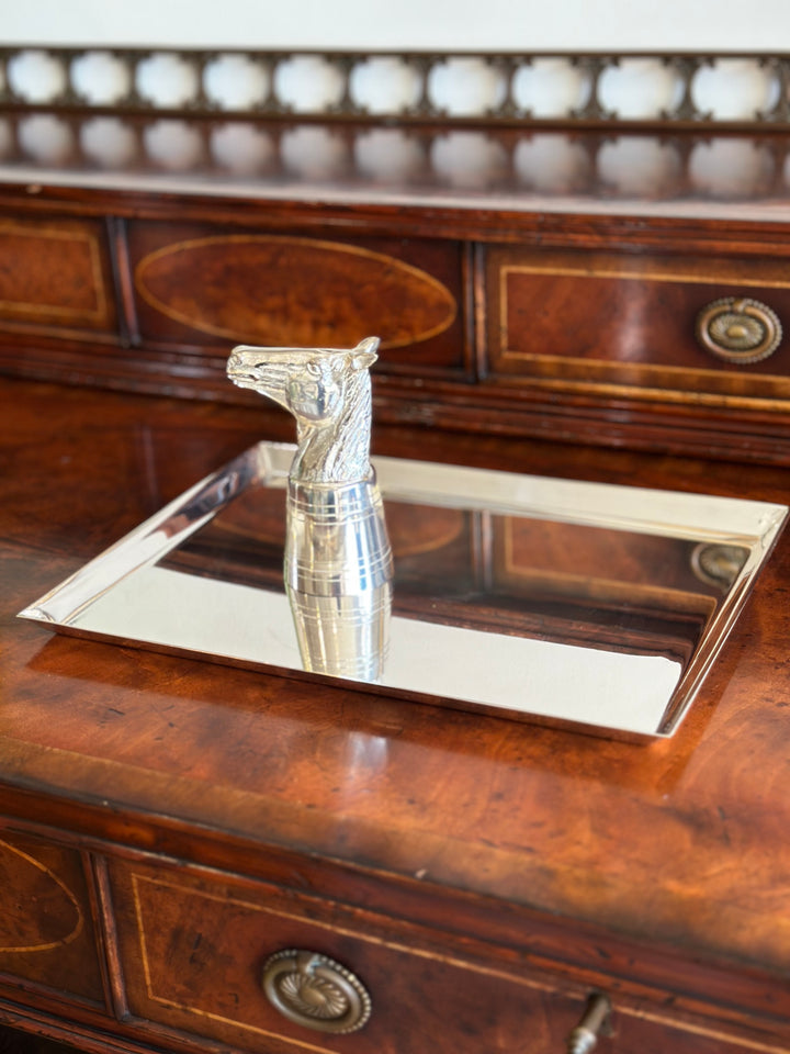 English Silver-Plated Stirrup Cup in the Form of a Horse’s Head