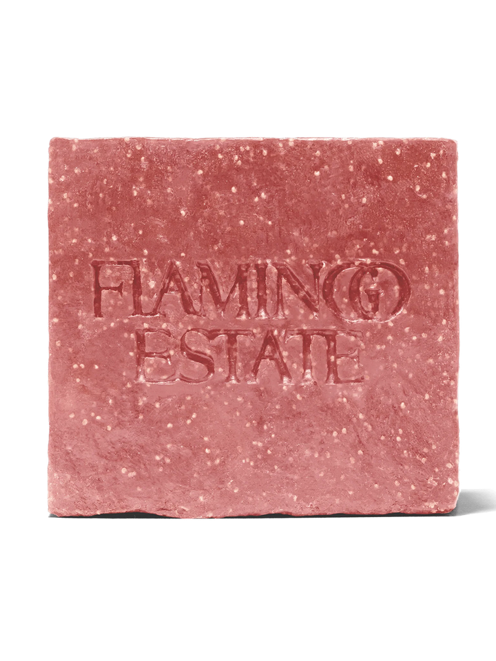 Flamingo Estate Sappho Fig exfoliating soap brick by Housebound Interiors, front view