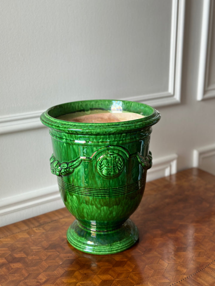 Vintage French Anduze Green Pot