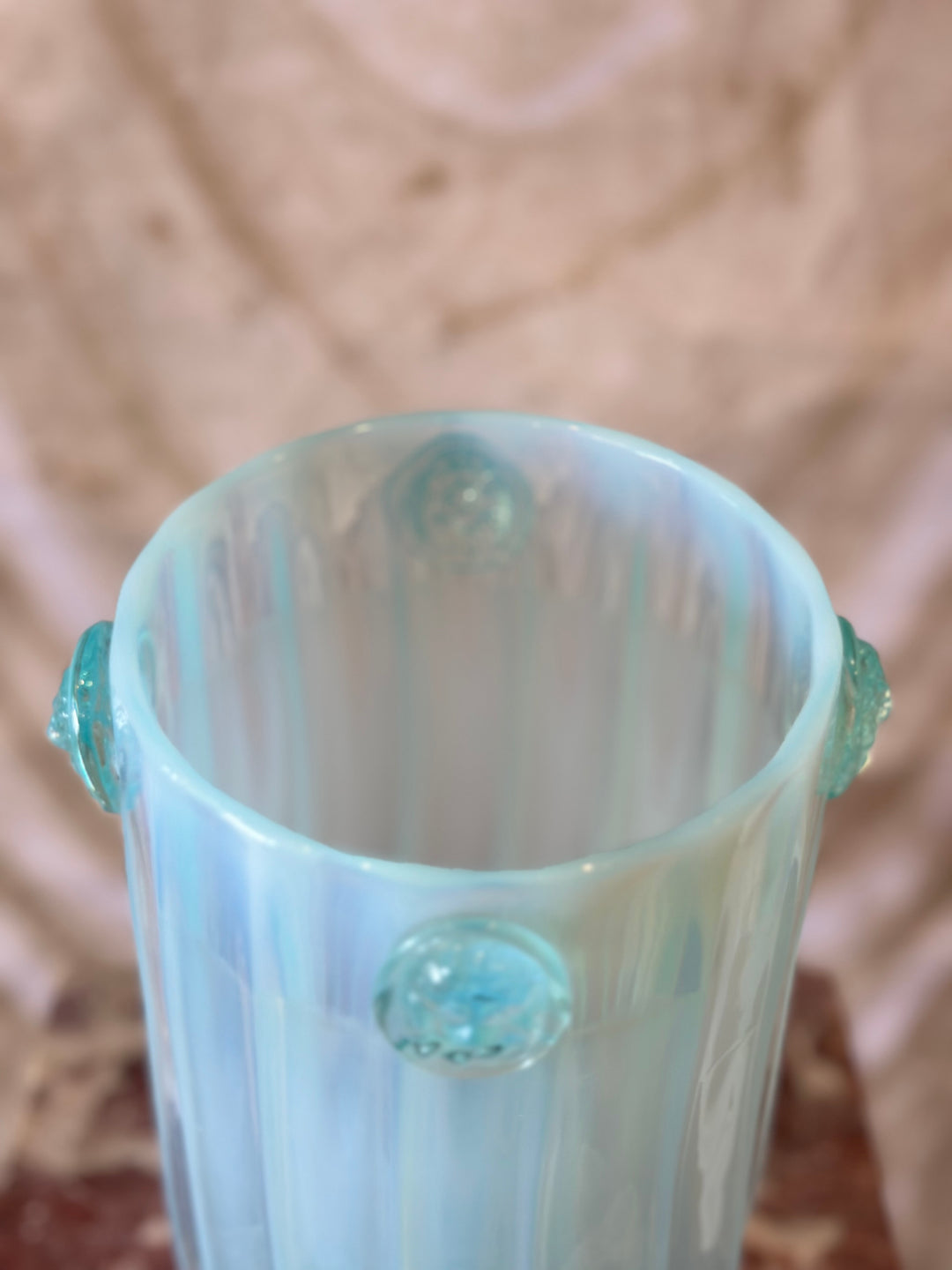 Italian Crystal Lion Head Vase