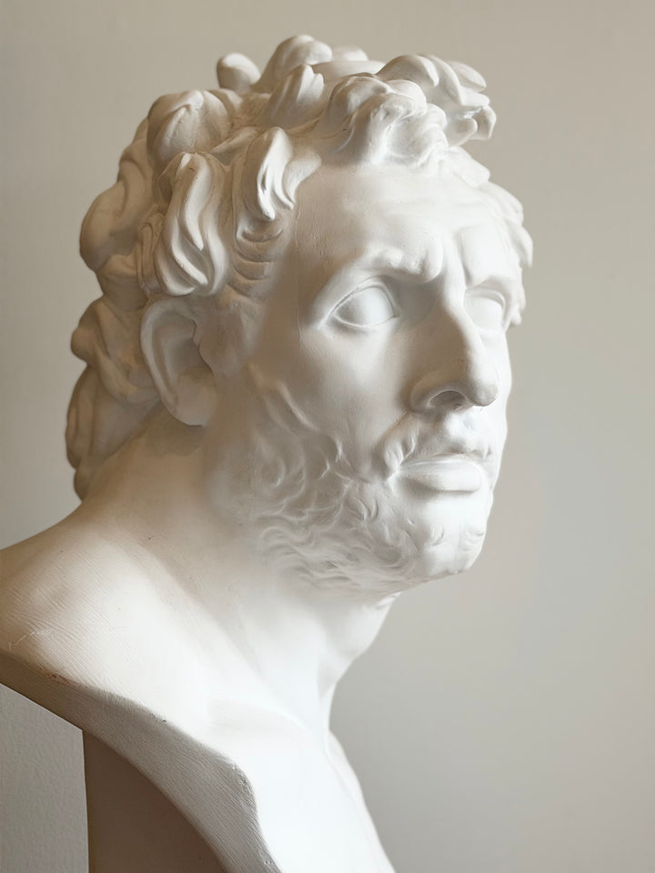 Grand Tour Plaster Bust After the Antique, Patroclus