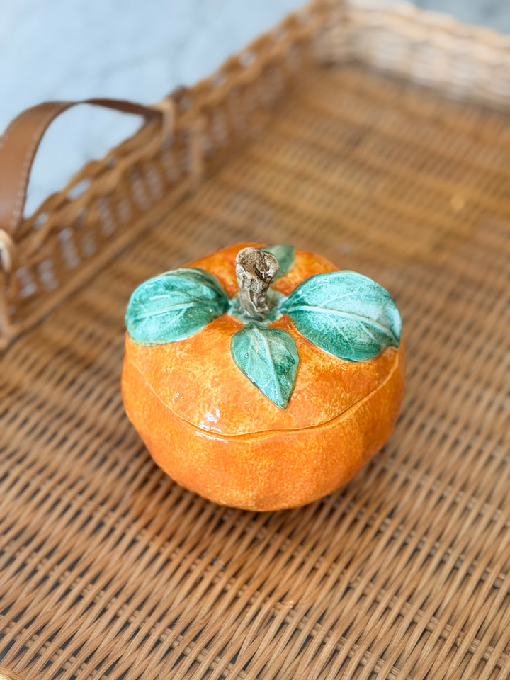 Italian Majolica Orange Form Tureen