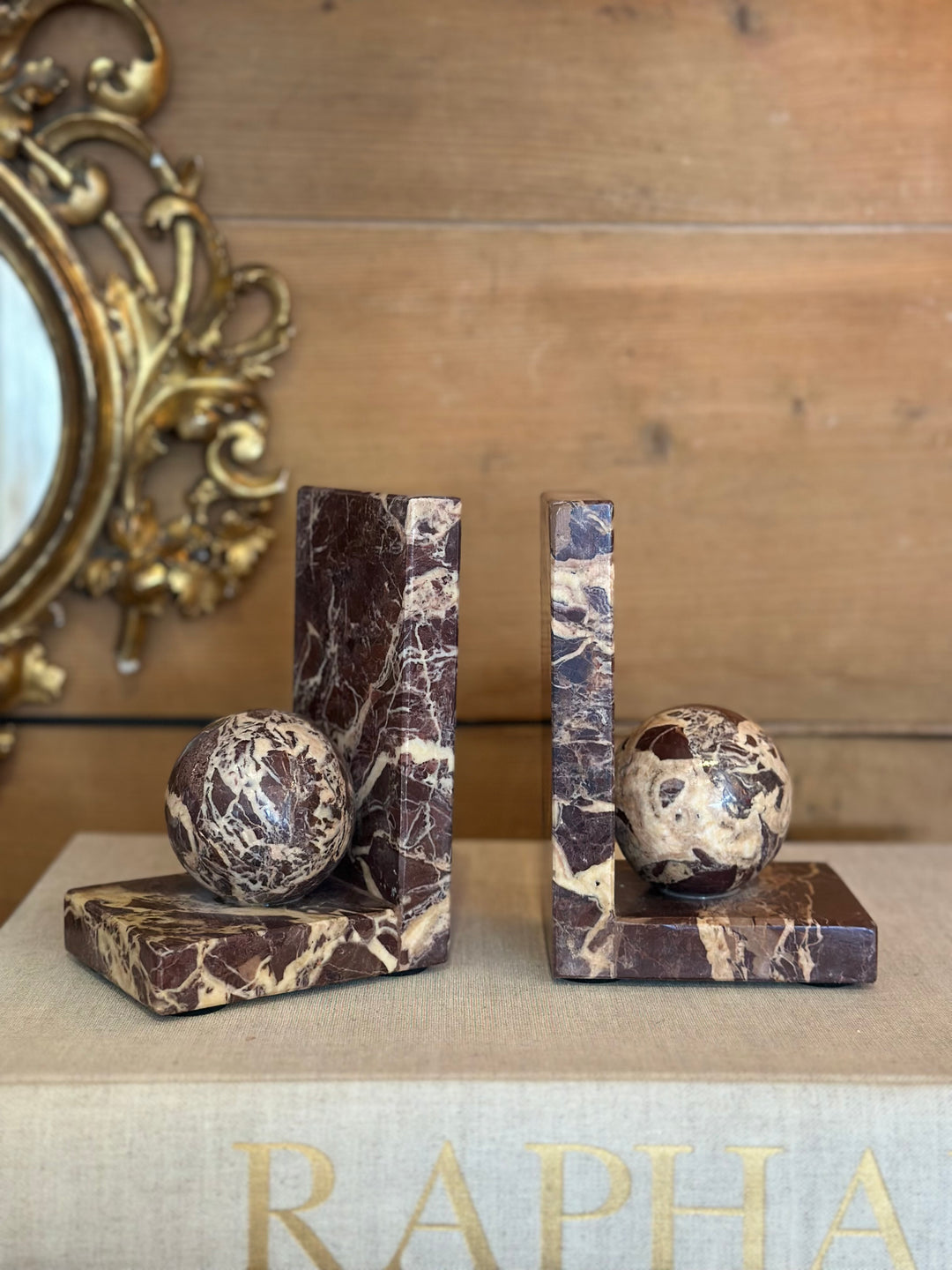 Marble Sphere Bookends