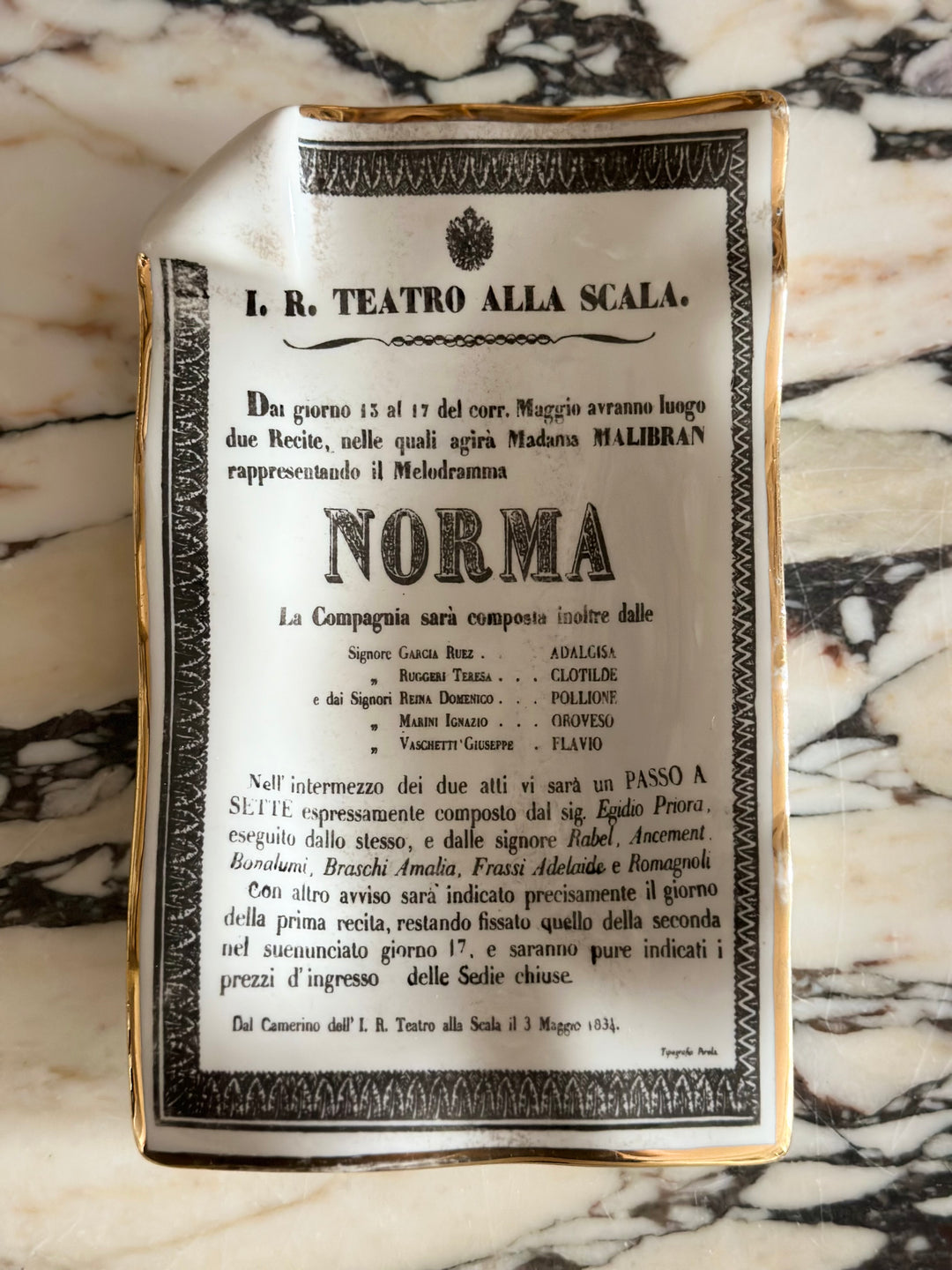 Piero Fornasetti - Norma I. R. Teatro Alla Scala - Operatic Ashtray