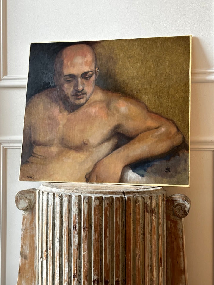 Vintage Male Oil Portrait Painting