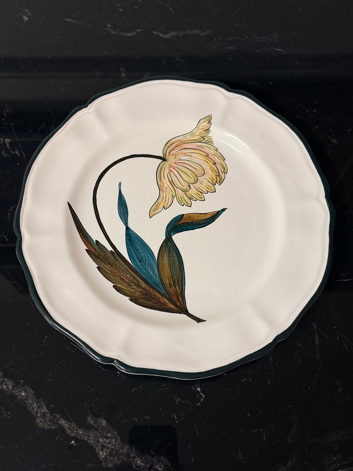 Italian Hand-Painted Botanical Plates - Set of 4 - 20th Century