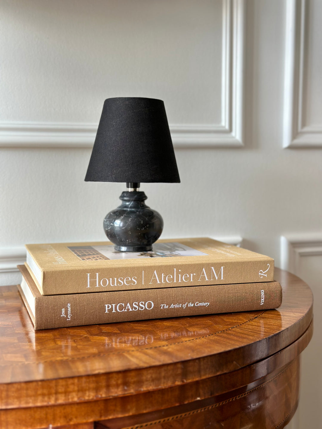 Petite Black Marble Table Lamp