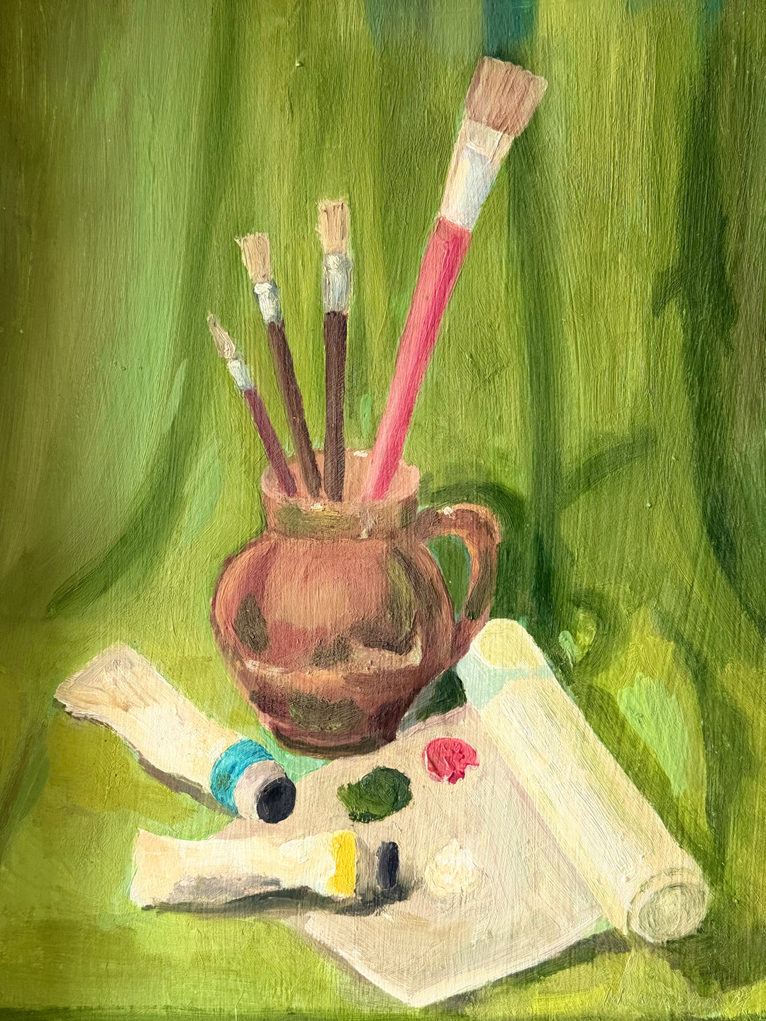 Study of Artist’s Tools, Oil Painting - Mid Century