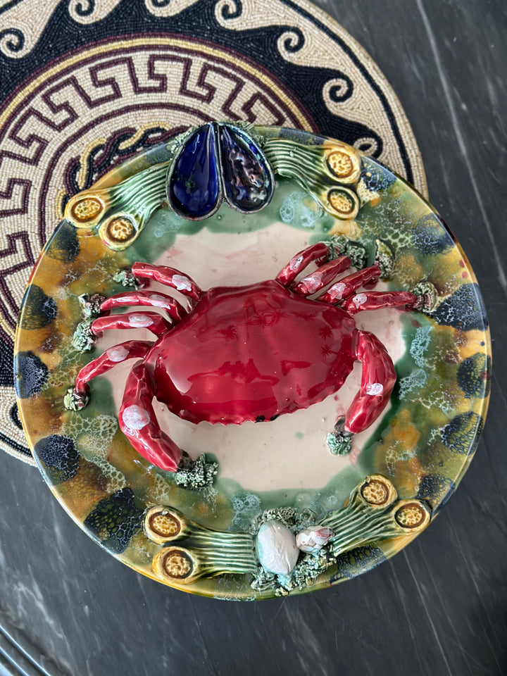 Majolica Crab Plate