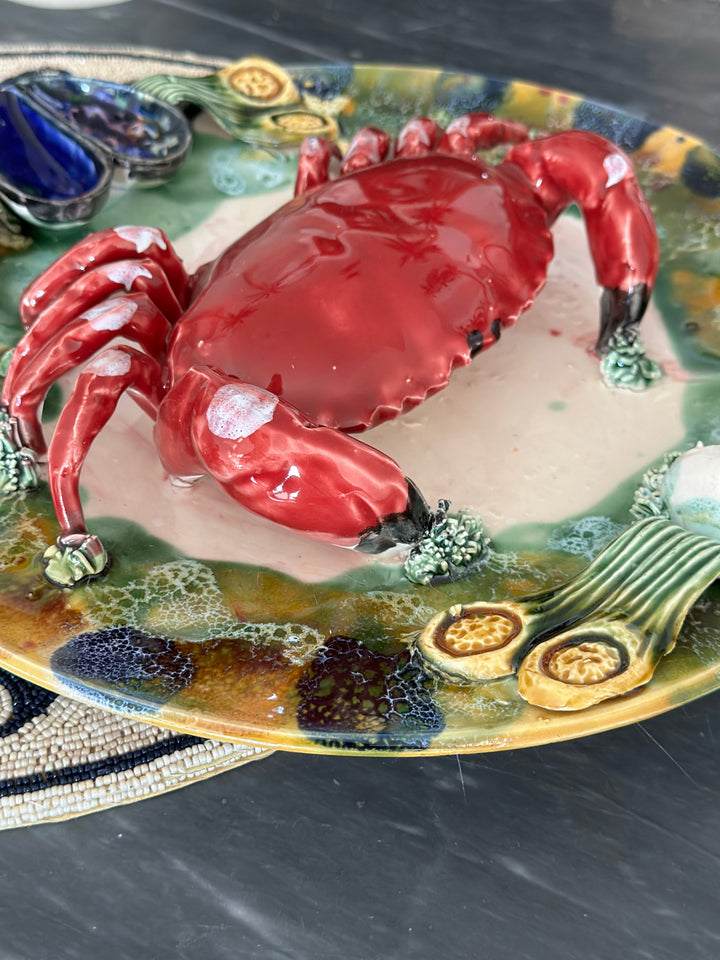 Majolica Crab Plate