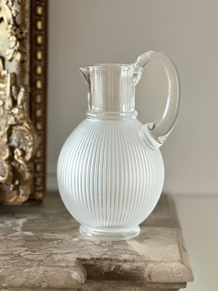 Lalique Frosted Crystal Langeais Ball Pitcher