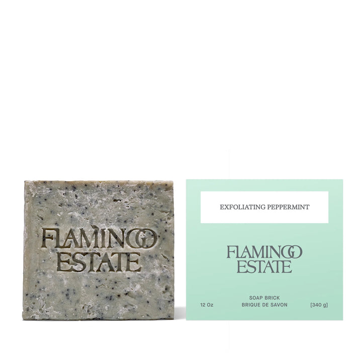 Flamingo Estate Morning Exfoliating Peppermint Soap Brick