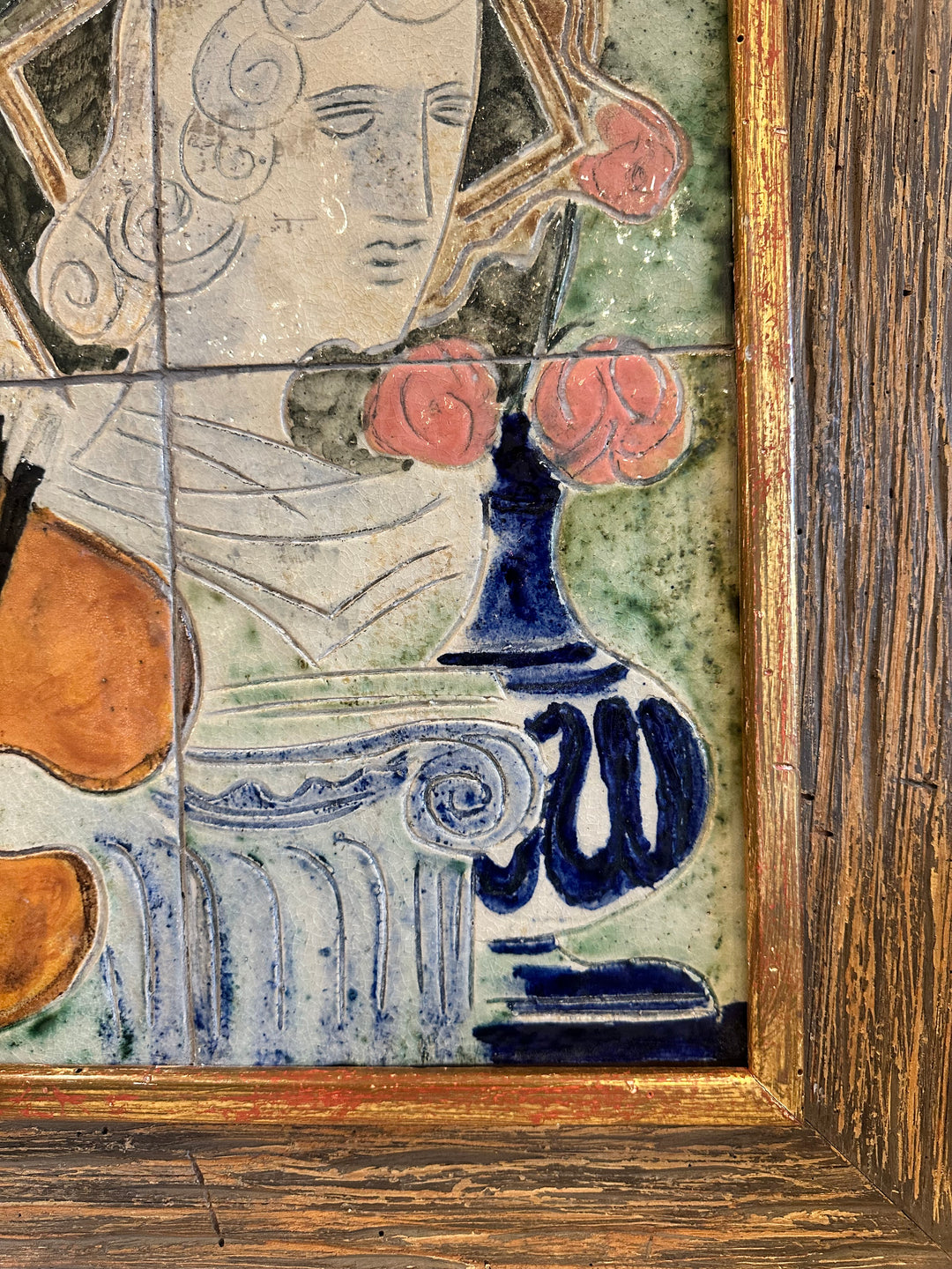 Artist’s Still Life in Glazed Ceramic Relief, Mid-20th Century