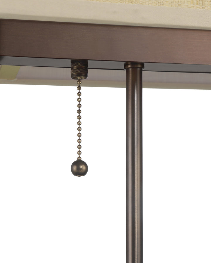 Marble Gallery Lamp with Woven Shade