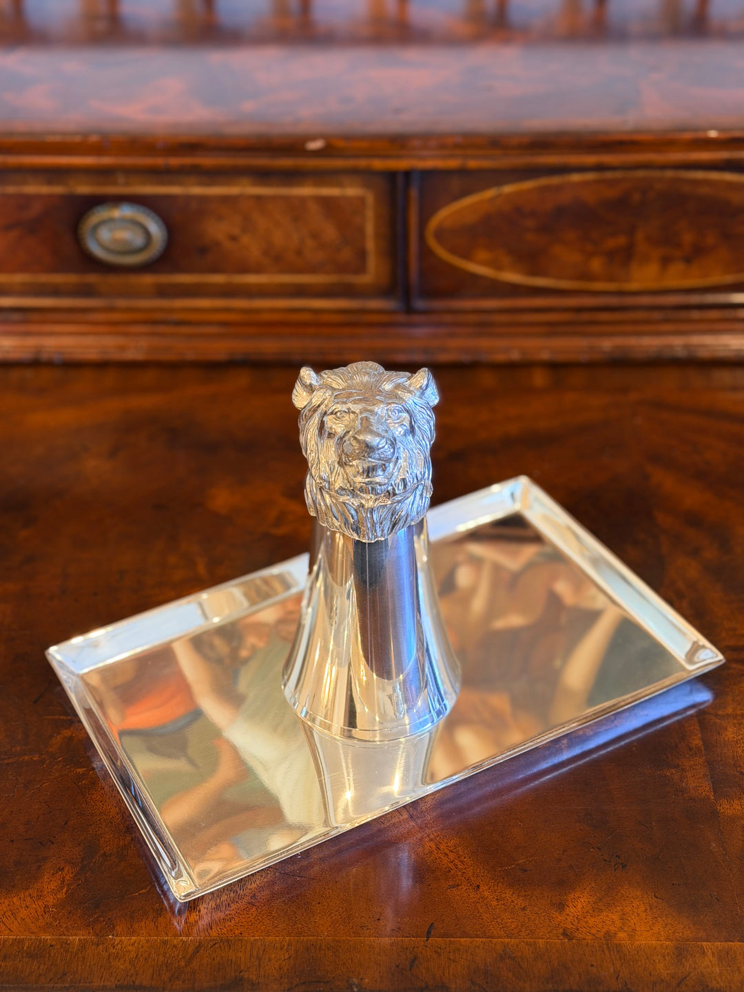 ENGLISH SILVER HOTEL STYLE TRAY — 6” x 10”