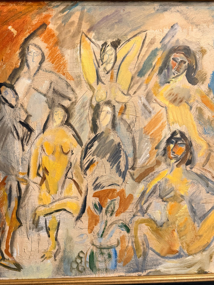 Expressionist Figurative Scene, French Modernist School, circa 1940s