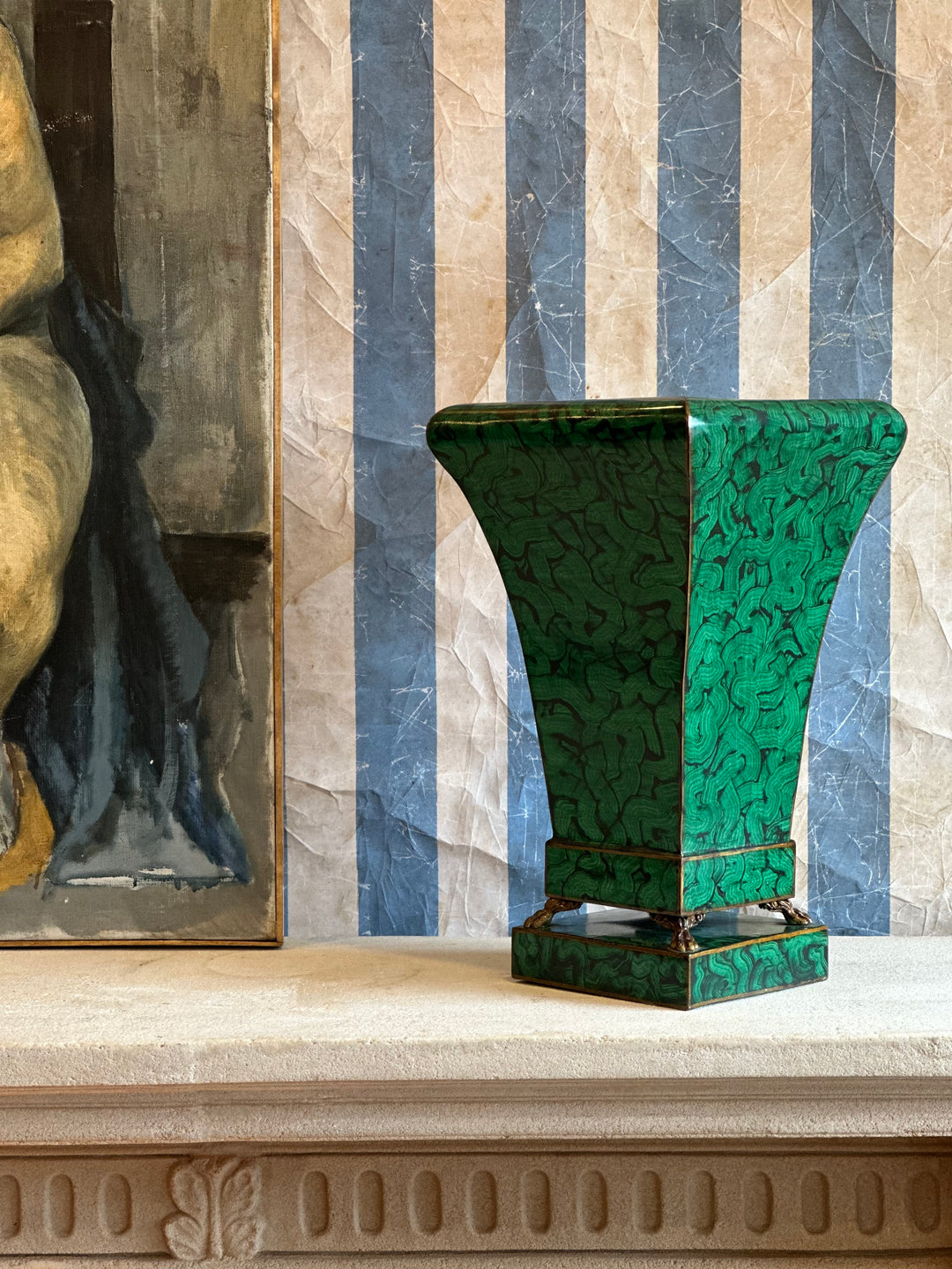 Faux Malachite Jardinere