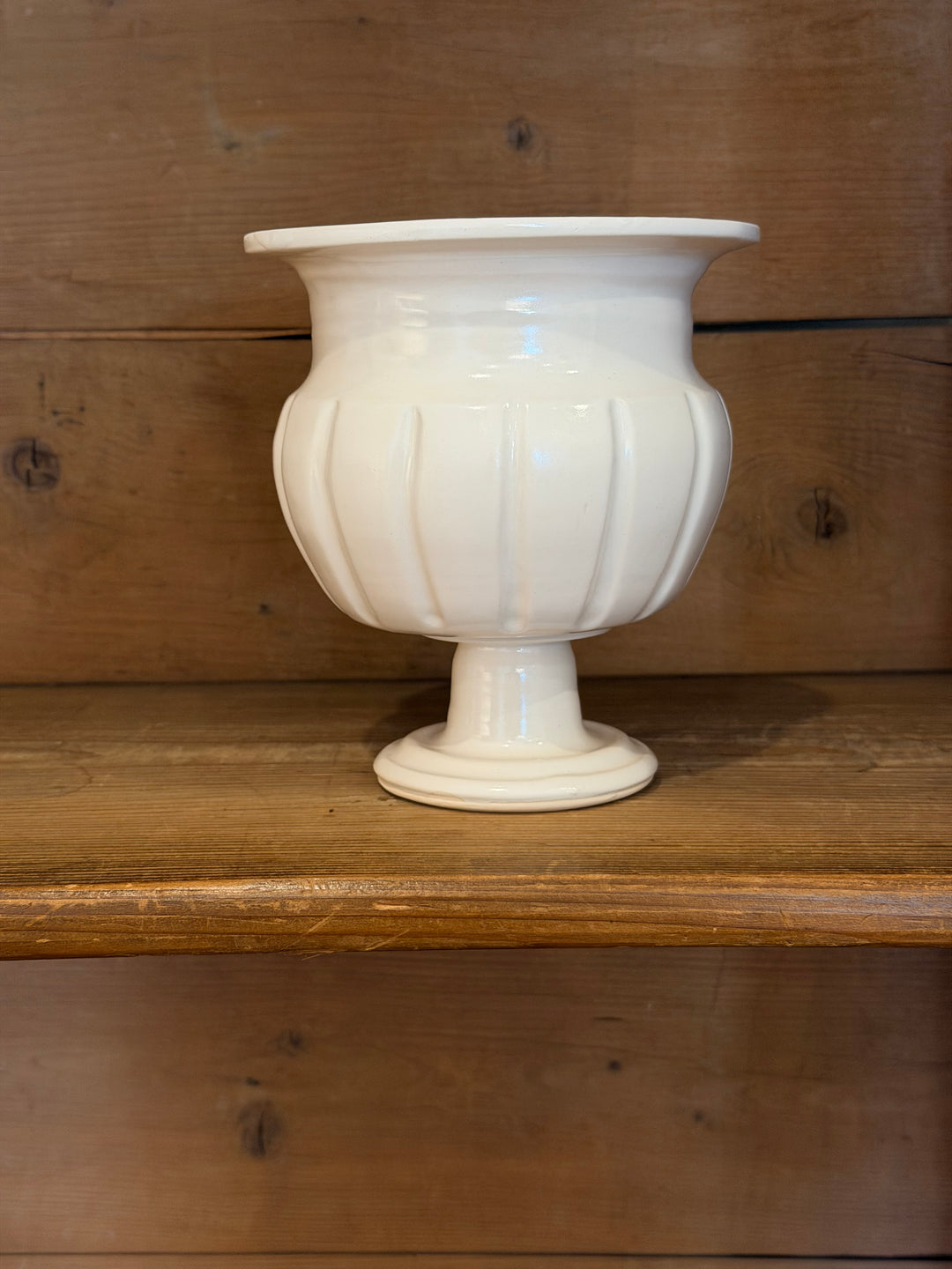 Fluted Floral Pot