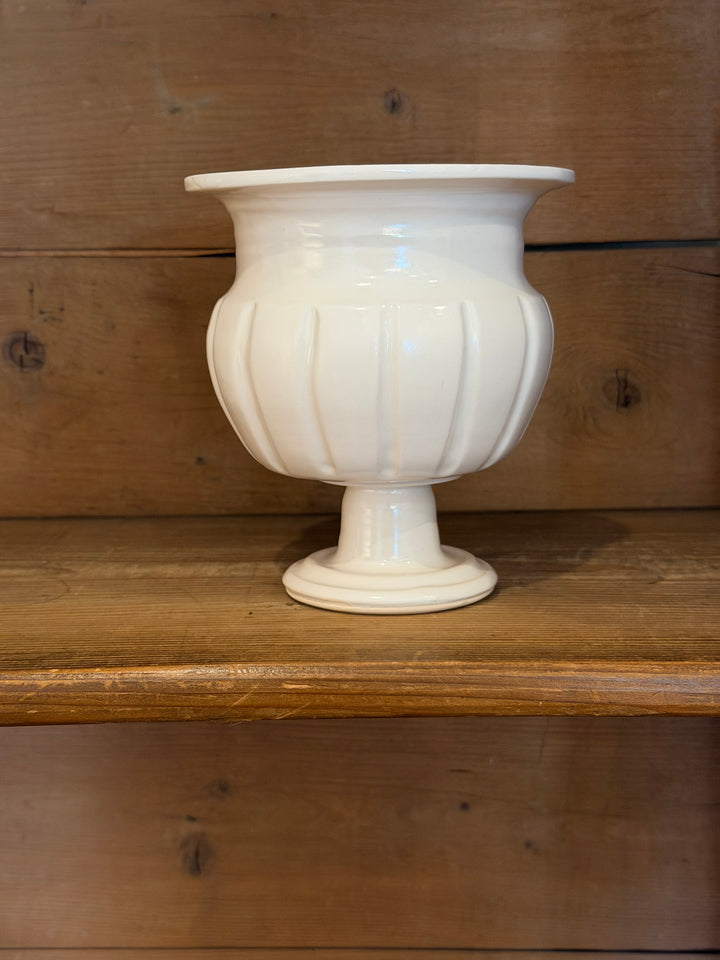 Fluted Floral Pot
