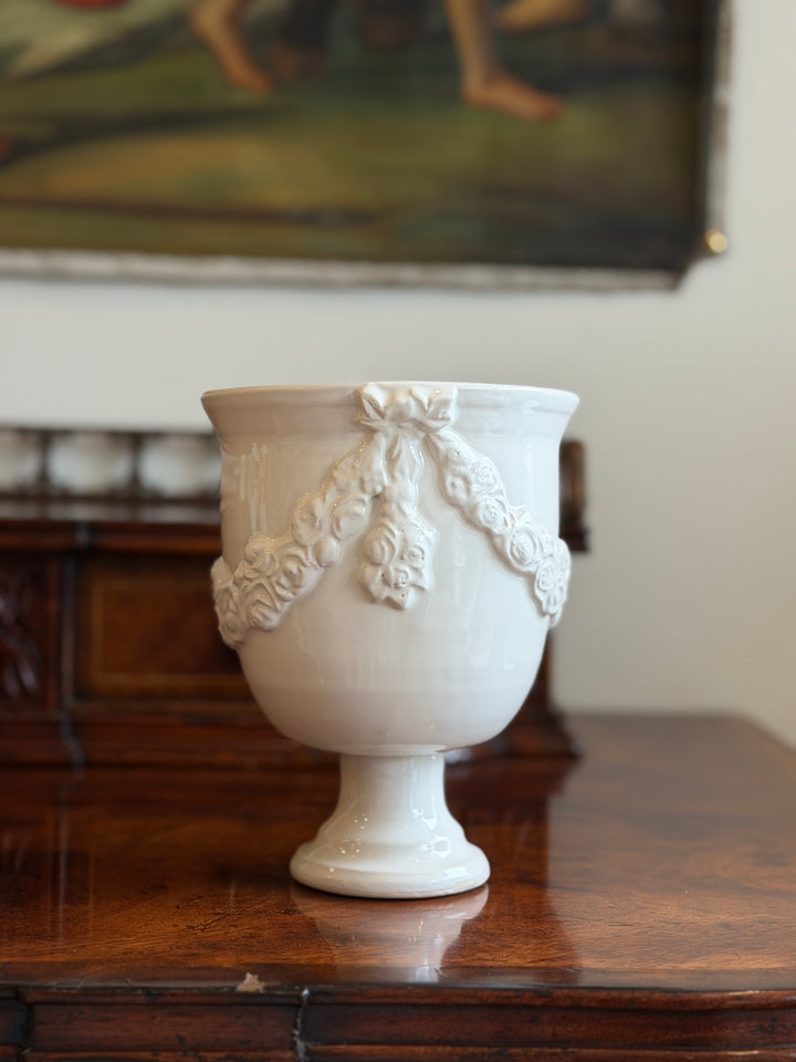 Footed Laurel Garland Vase