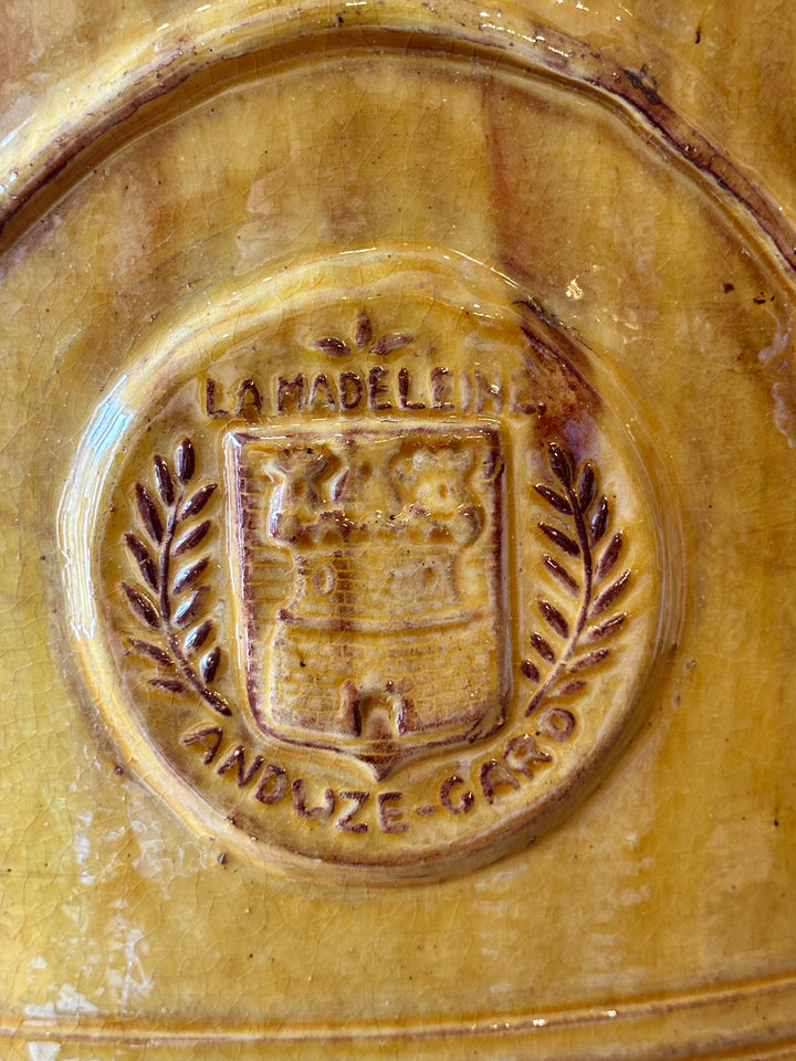 French Anduze Pot with Ochre Glaze by La Madeleine, Circa 1900