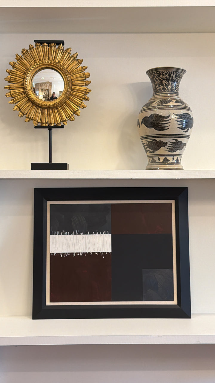 Geometric Composition in Oxide and Slate — Contemporary Abstract