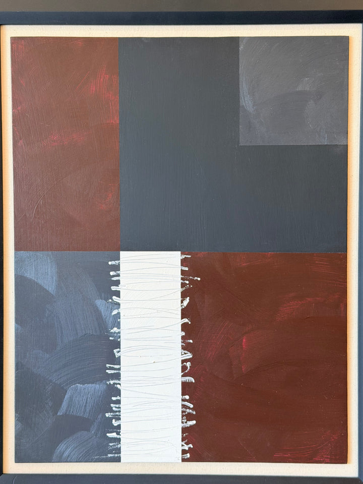 Geometric Composition in Oxide and Slate — Contemporary Abstract