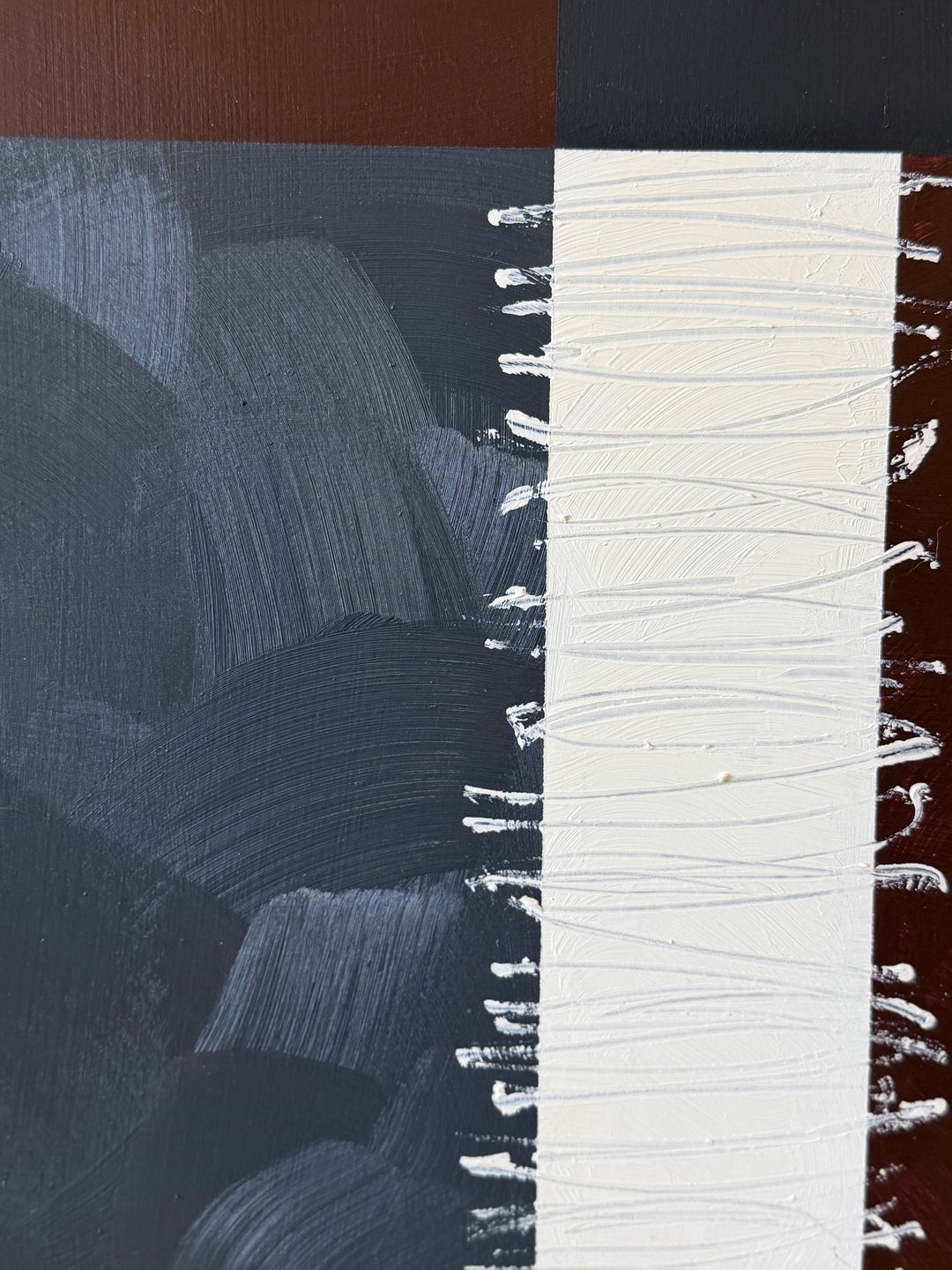 Geometric Composition in Oxide and Slate — Contemporary Abstract