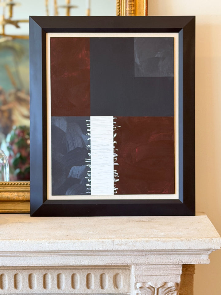 Geometric Composition in Oxide and Slate — Contemporary Abstract