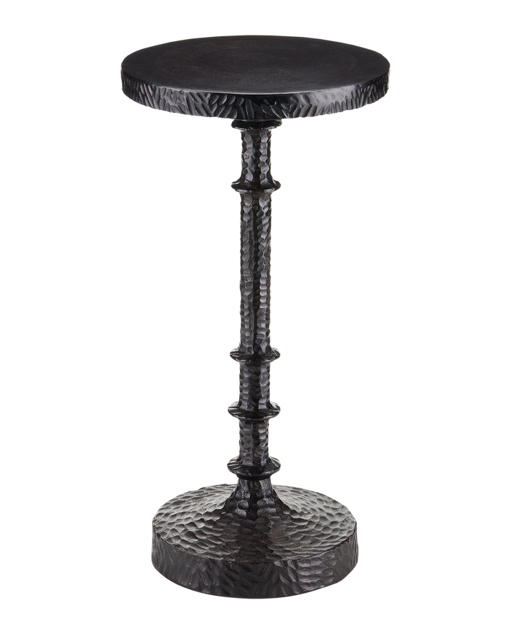Hammered Bronze Pedestal Cocktail Table