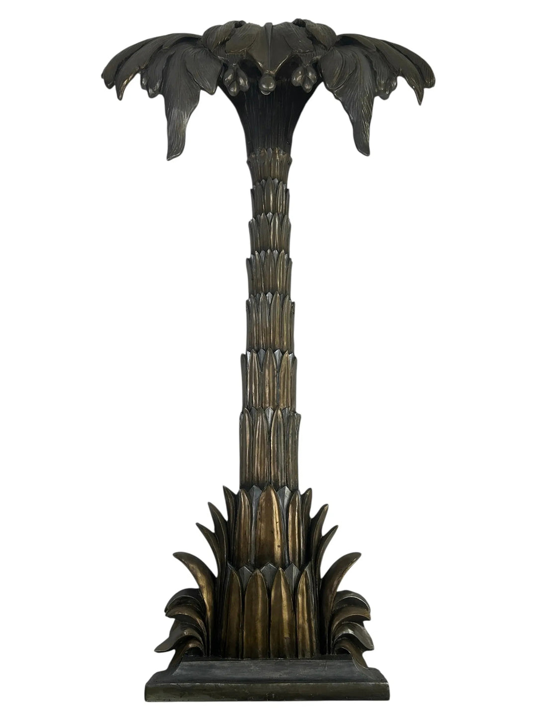 Monumental Palm Tree Floor Sconce Attributed to Maison Jansen