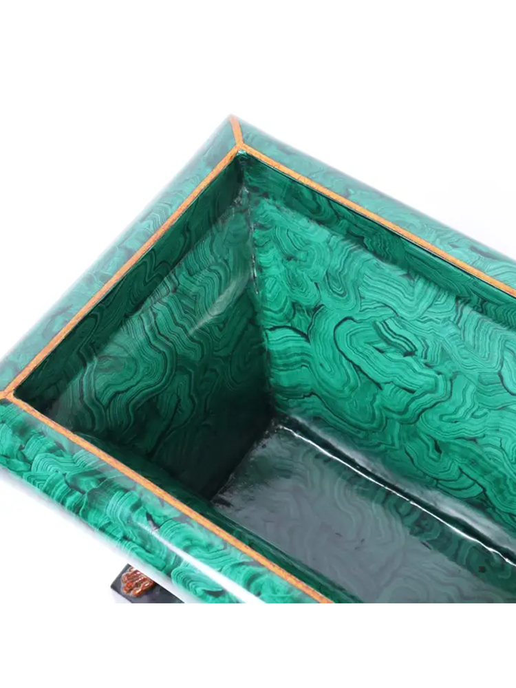 Faux Malachite Jardiniere by Maitland Smith