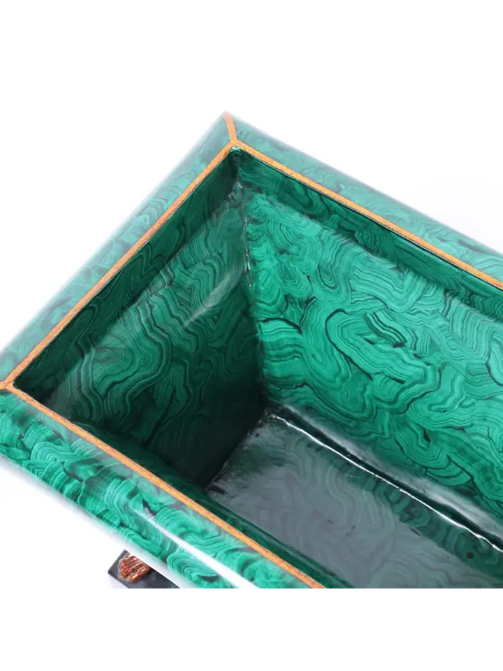 Faux Malachite Jardiniere by Maitland Smith