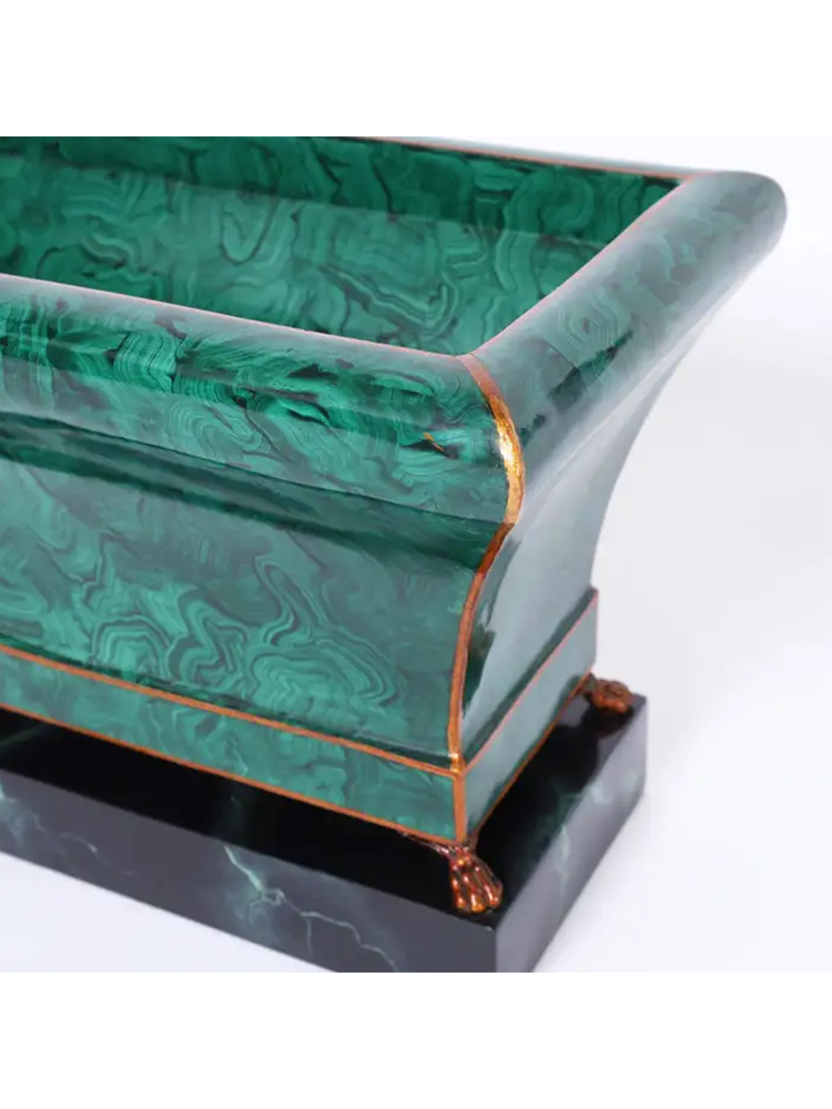 Faux Malachite Jardiniere by Maitland Smith