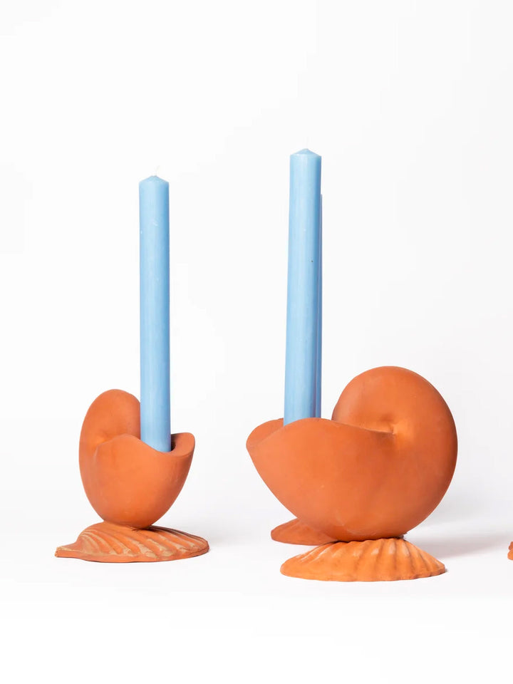 Nautilus Candle Holder - Terracotta