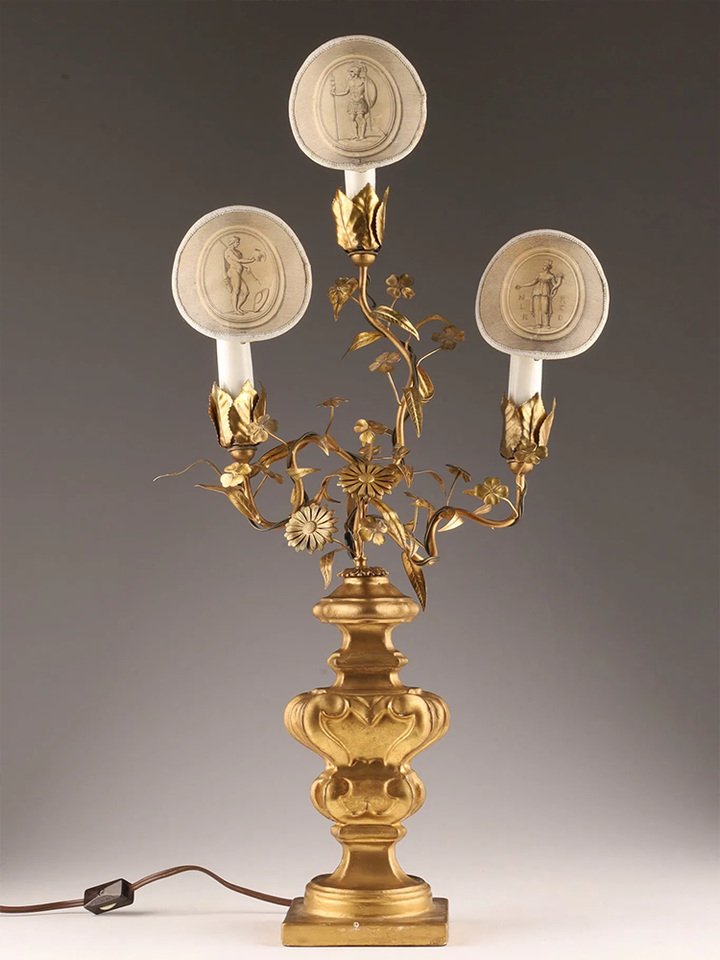 19th Century French Gilt Floral Candelabra