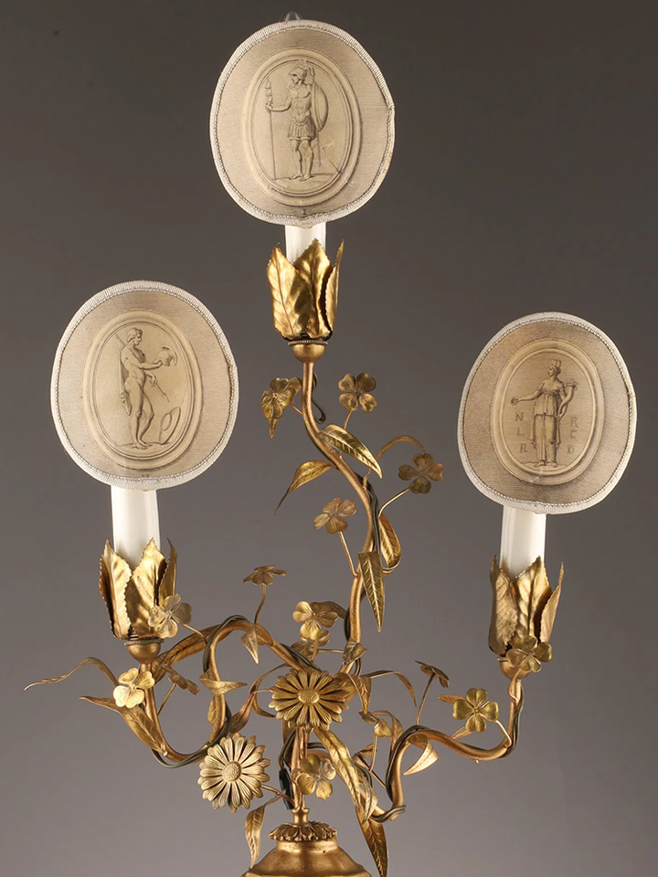 19th Century French Gilt Floral Candelabra