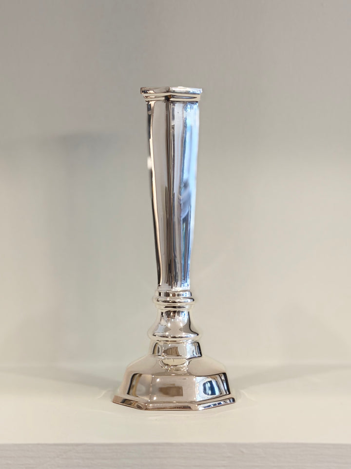 Octagonal Silver-Plated Hotel Bud Vase