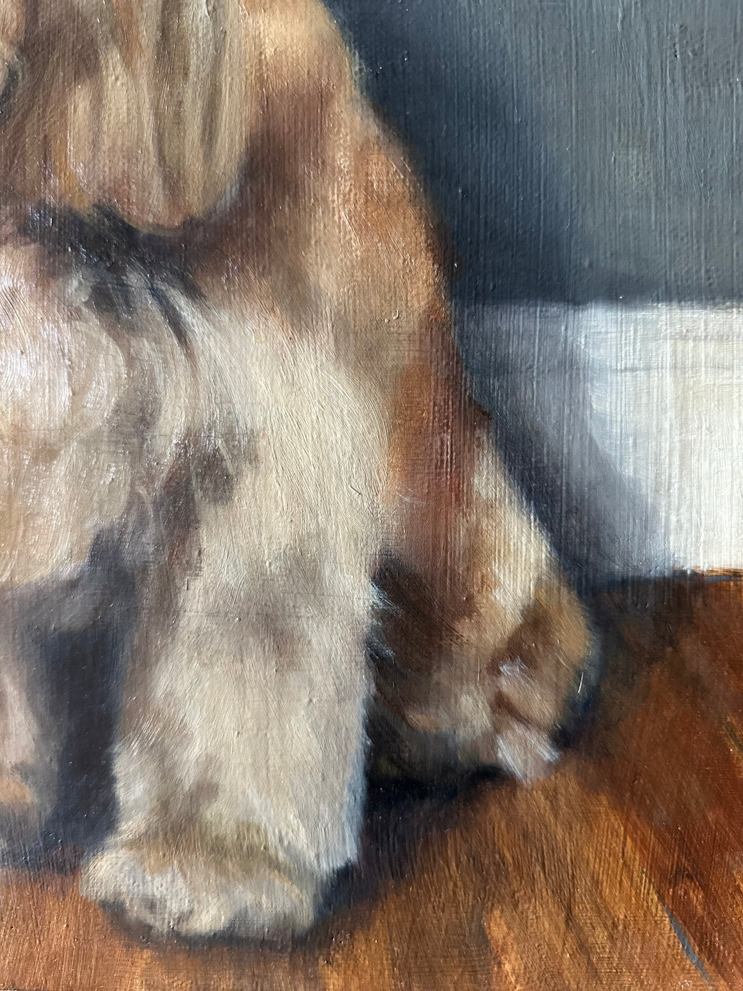 Oil Portrait of a Spaniel in Gilt Frame - 20th Century