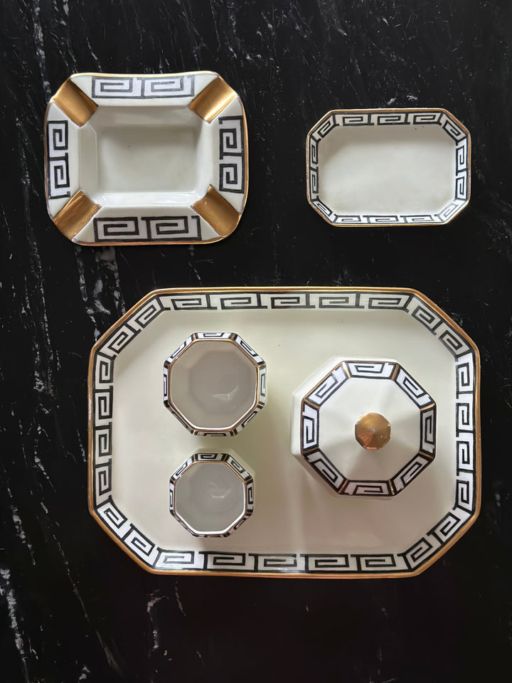 Rare Greek Key Vanity Set - Limoges 1918