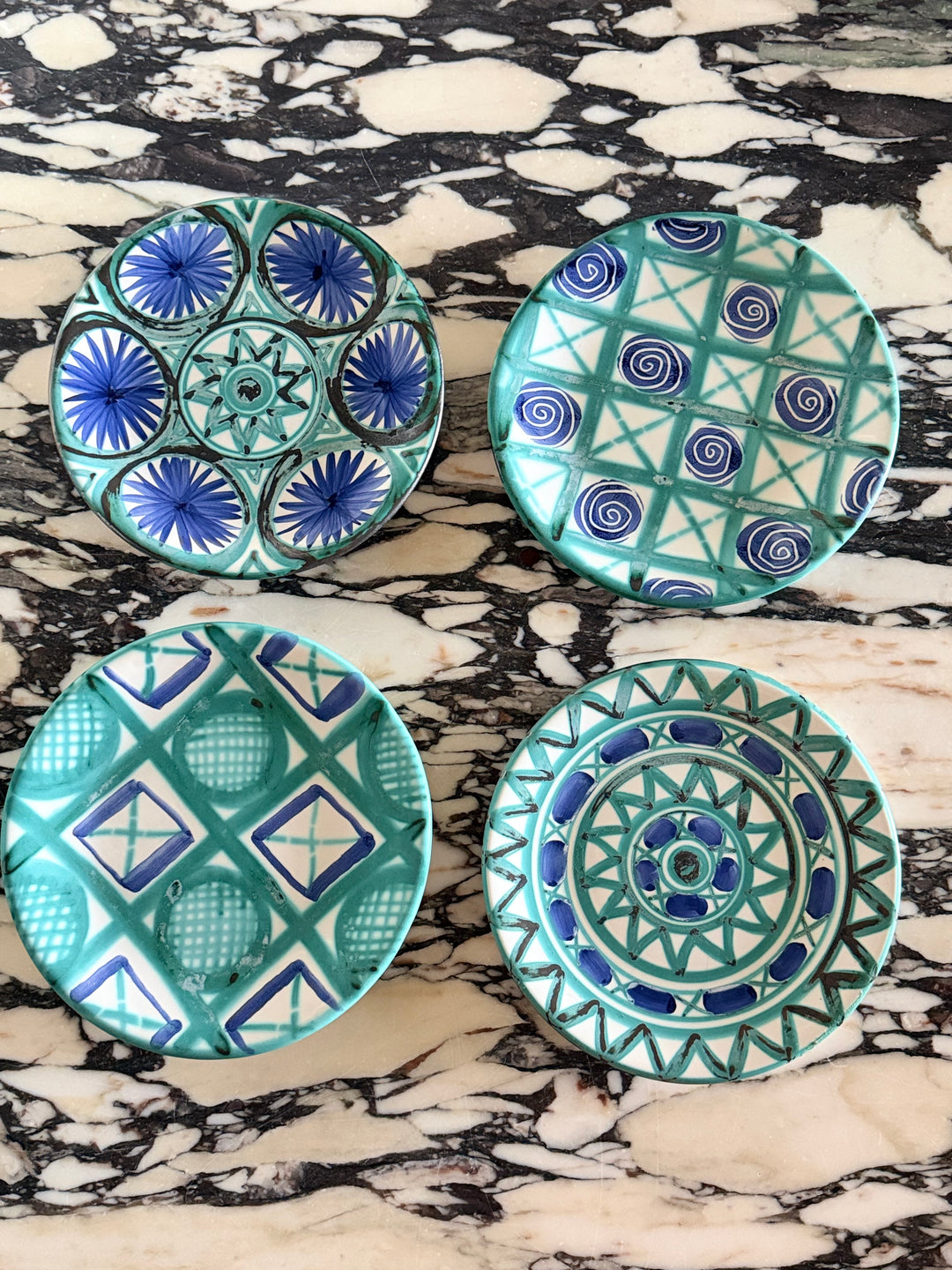 Set of 8 Hand-Painted Plates by Robert Picault — Vallauris, France, c.1950s