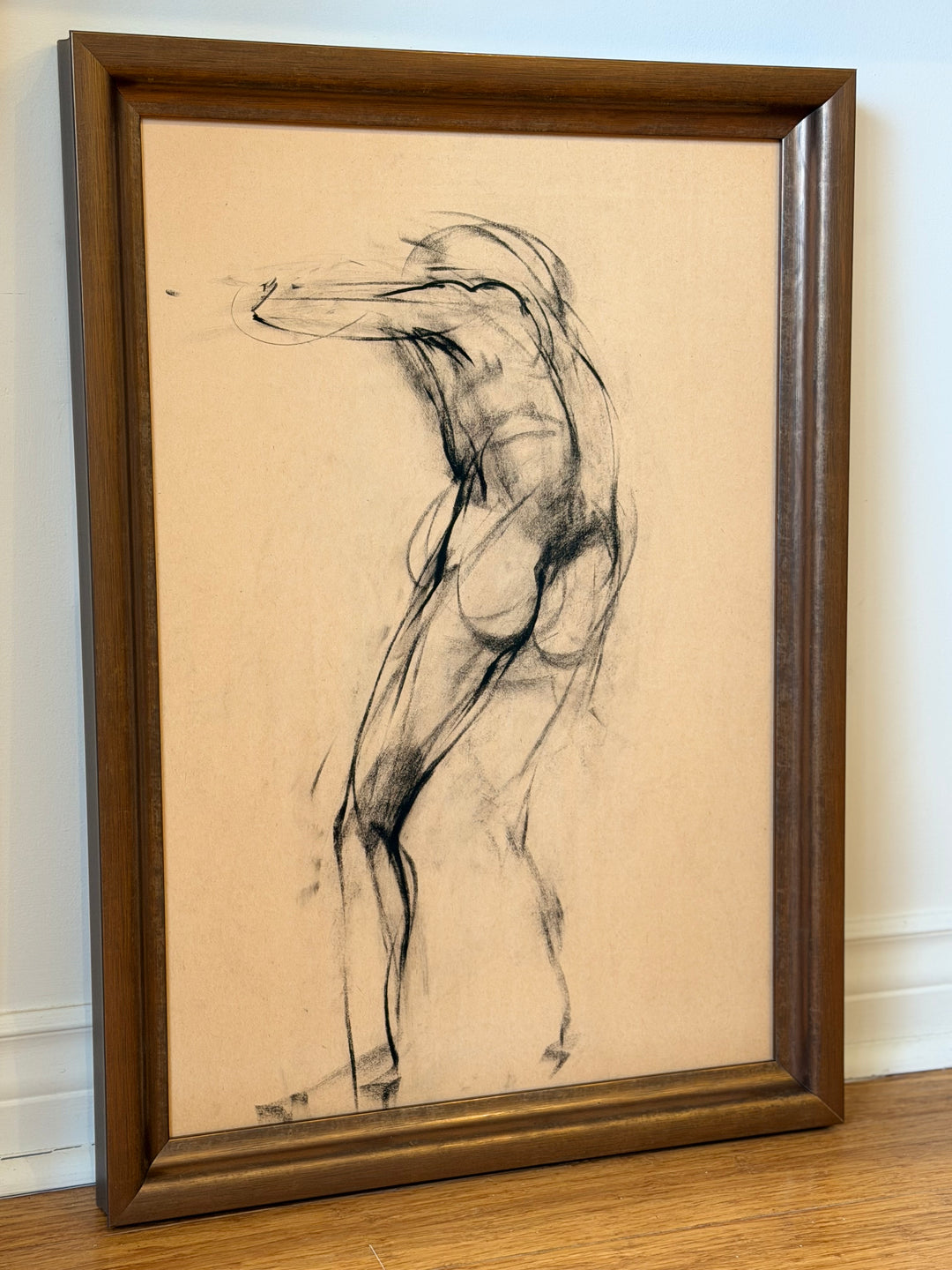 Standing Figure, Study in Motion - Charcoal Study