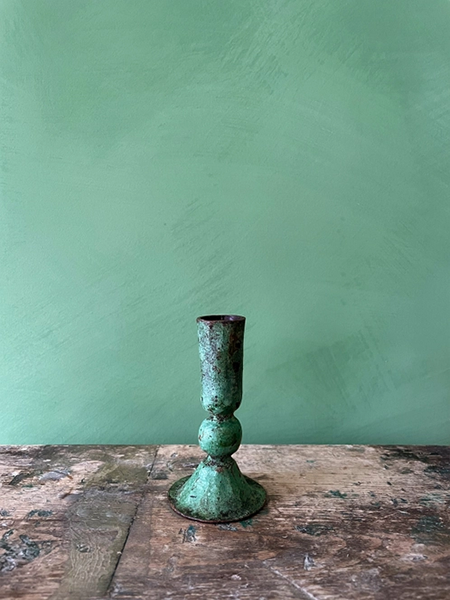 Verdigris Iron Candle Holder