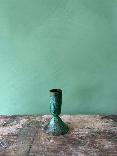 Verdigris Iron Candle Holder